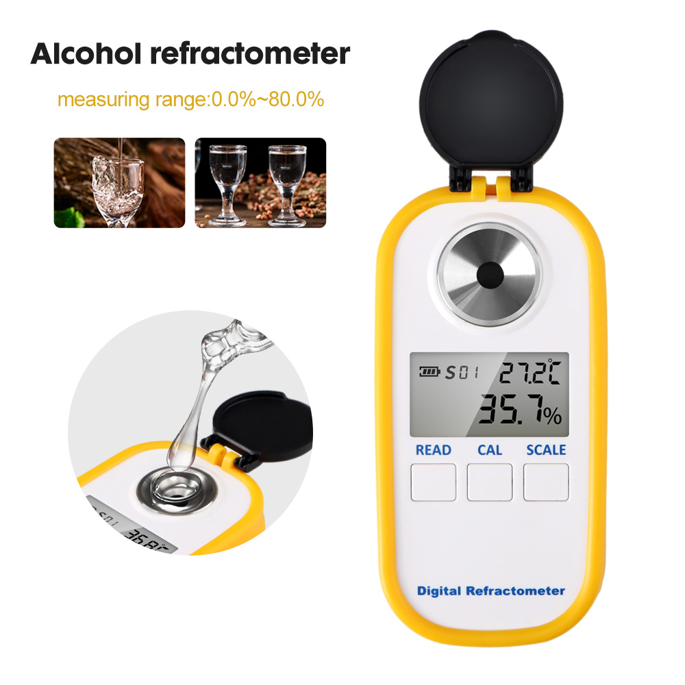 Wine Beer And Spirits - Refractómetro Digital de Alcohol 0-80% pantalla