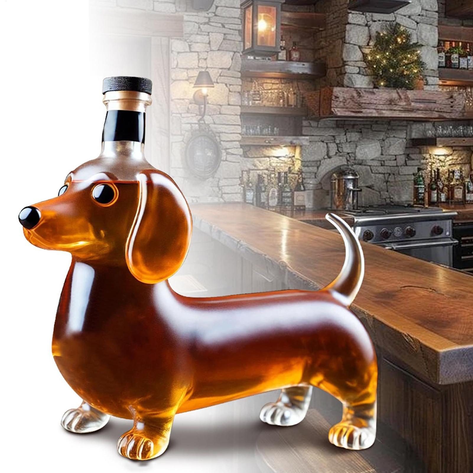 Wine Beer And Spirits - Botella de whisky para perro salchicha,