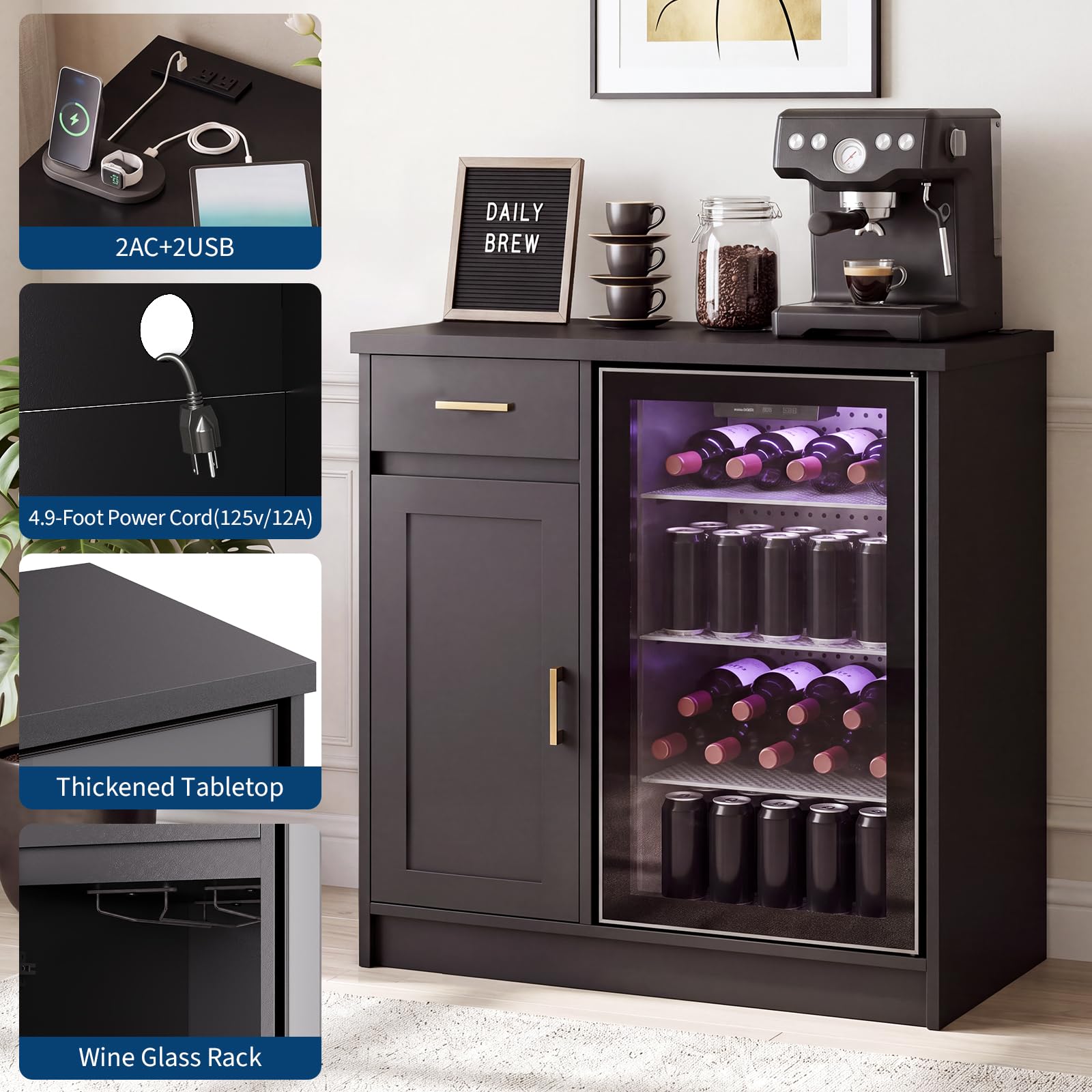 Mueble Bar de Vino Estilo Rúst - Wine Beer Refrigerator reseña y precio