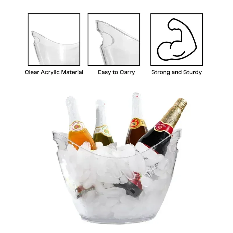 Cubo de Hielo Transparente de  - Wine Beer Holder reseña y precio